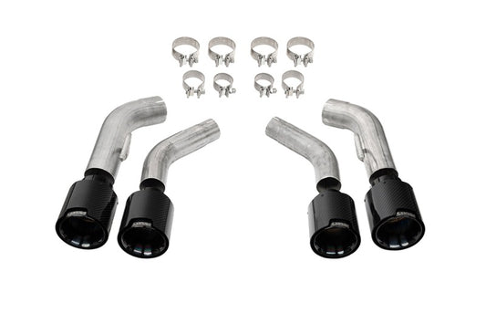Corsa 2016-2024 Chevrolet Camaro SS / ZL1 Black Carbon Fiber 4.5in Twin Tip Kit