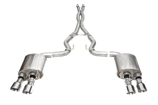 Corsa 24+ Ford Mustang Dark Horse 5.0L 3.0in Dual Rear Exit Cat-Back w/Twin 4.5in Polish Slash Tips