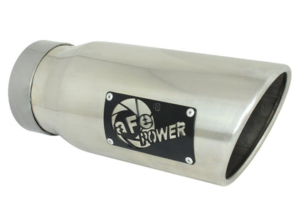 aFe MACH Force-Xp Universal Exhaust Tip 4 IN Inlet x 5 IN Outlet x 12 IN L- Polished Tip