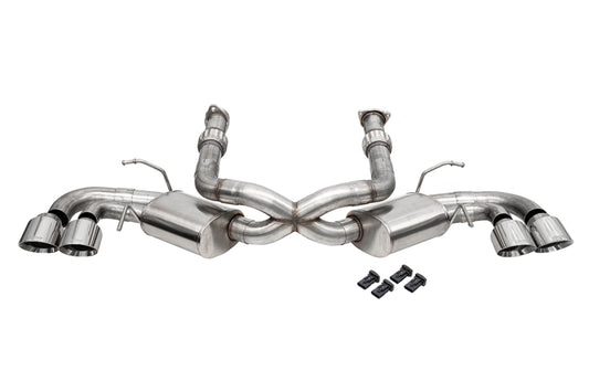 Corsa 2020-25 Corvette C8 3.0 in Cat-Back 4.5 in Pro-Series Tips - Polished