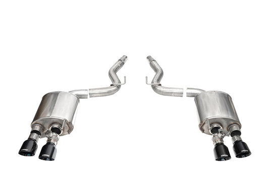 Corsa 24+ Ford Mustang Dark Horse 5.0L 3in Dual Rear Axle-Back w/Twin 4.5in Black PVD Slash Tips