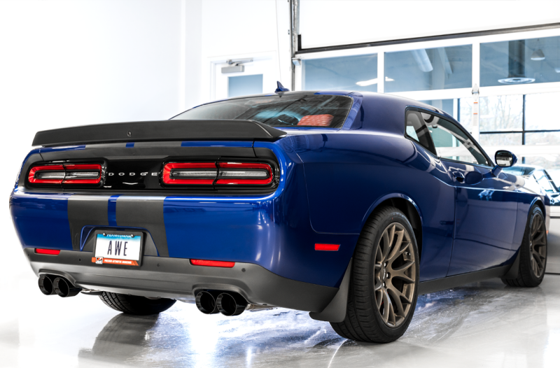 AWE Tuning 2017+ Challenger 5.7 Touring Edition Exhaust - Non-Resonated - Diamond Black Quad Tips
