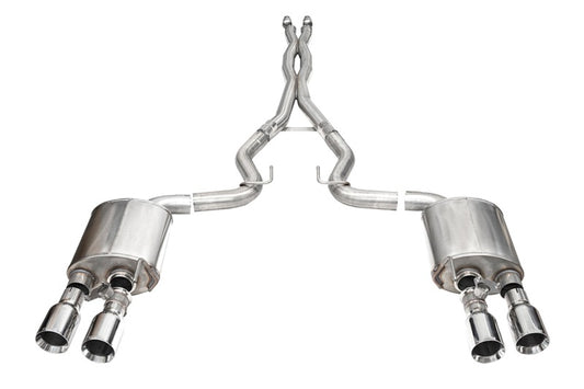 Corsa 24+ Ford Mustang Dark Horse 5.0L 3in Dual Rear Exit Cat-Back w/Twin 4.5in Polish Straight Tip