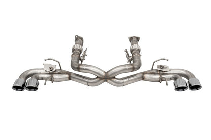 Corsa 2020-2025 Corvette C8 3in Valved Cat-Back 4.5in Pol Quad Tips - Fits Factory NPP Exhaust w/AFM