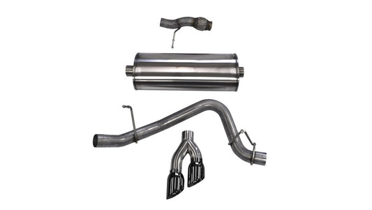 Corsa 2015-2020 Chevy Tahoe/GMC Yukon Cat-Back Exhaust Sport 3in Single Side Twin Black 4in Tips