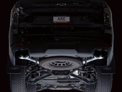 AWE Tuning 2021+ GMC Suburban/Yukon XL 5.3L 0FG Split Rear Exit Catback - Quad Diamond Blk Tips