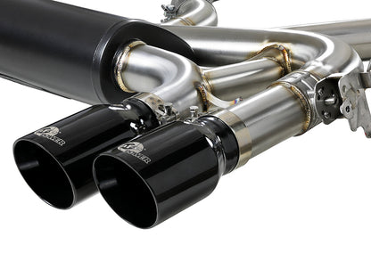 aFe MACH Force-Xp 3.5in. 304 SS C/B Exhaust System 15-18 BMW X5 M (F85) V8-4.4L (tt) - Black Tip