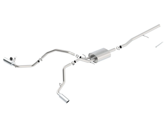 Borla 14 Silv/Sierra C/B Exhaust ATAK 1500 5.3L V8 AT/MT 2&4WD Ext Cab Split Side Exit